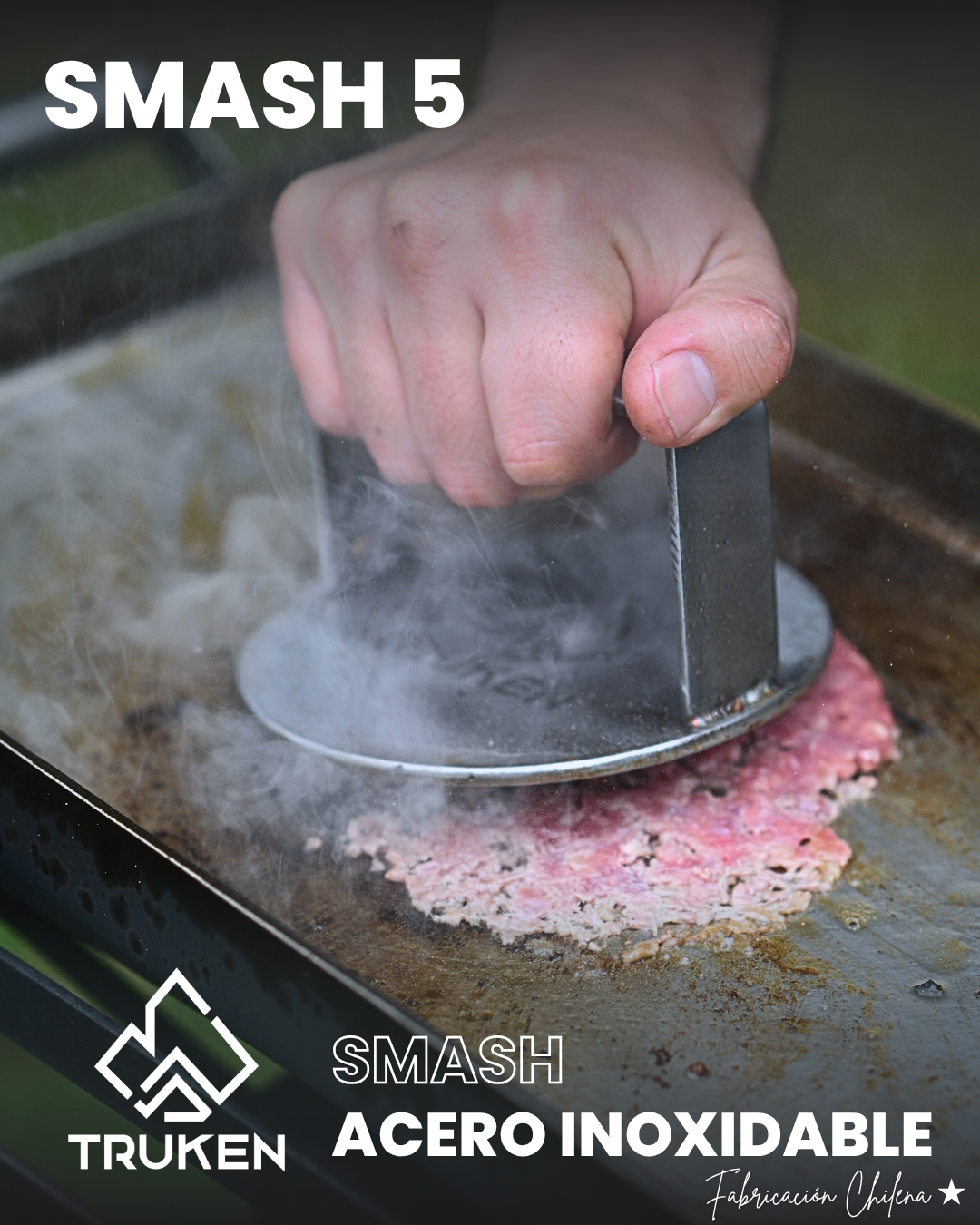 Prensa Smash Burger de acero inoxidable 5 pulgadas