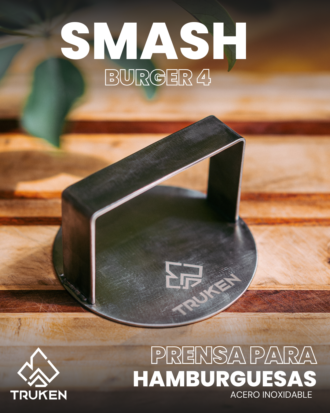Prensa Hamburguesa Smash 4.5 Acero Inoxidable