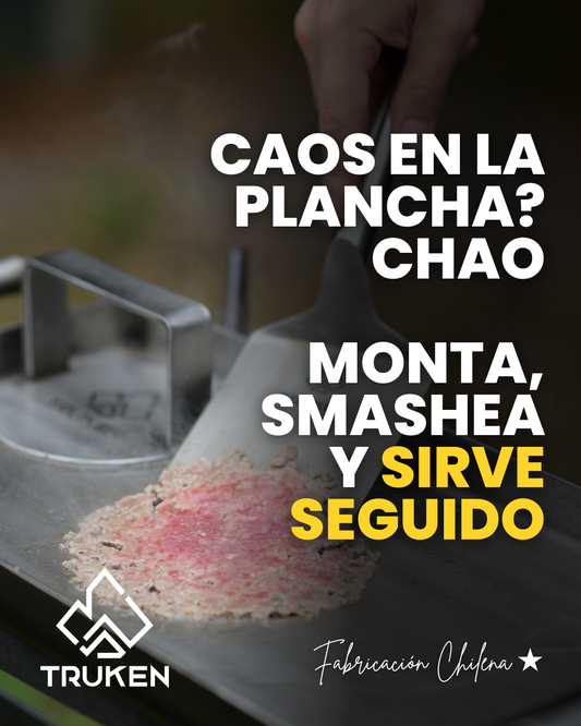 Plancha + Smash + Espátula Acero Inoxidable Truken