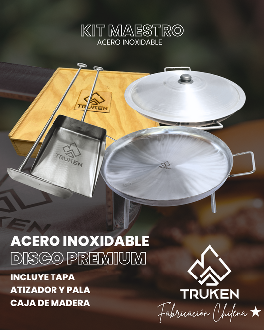 Kit Maestro – Disco + Caja de Madera + Set Pala & Atizador