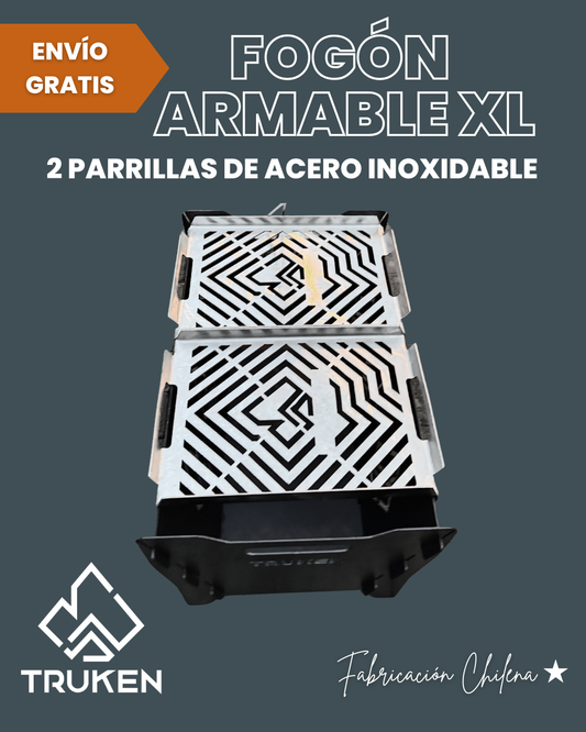 Fogón Armable XL + 2 Parrillas inoxidables