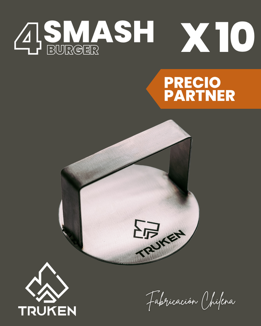 10x Prensa Hamburguesa Smash 4.5 Acero Inoxidable (Partner)