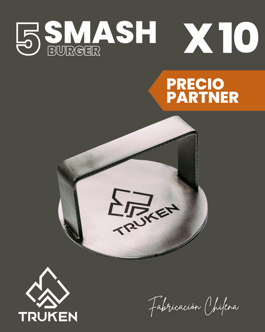 10x Prensa Smash Burger de acero inoxidable 5 pulgadas (Partner)