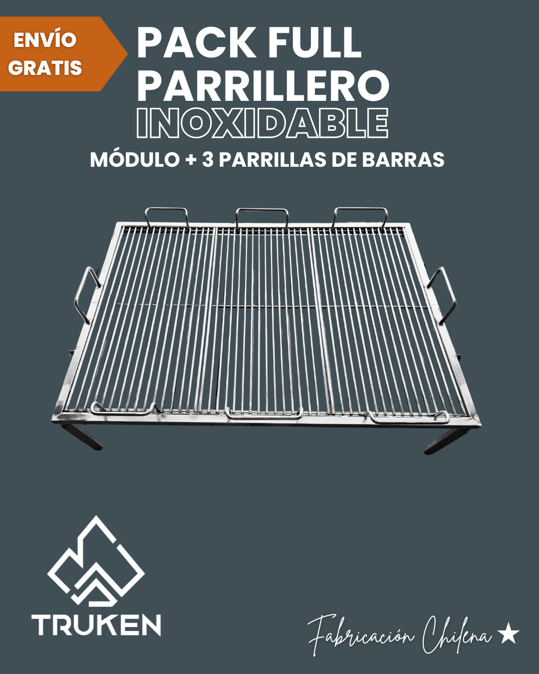 Pack Full Parrillero Inoxidable