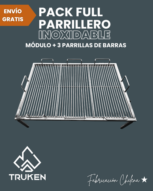 Pack Full Parrillero Inoxidable