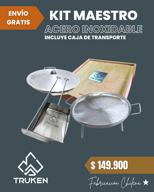 Kit Maestro – Disco + Caja de Madera + Set Pala & Atizador