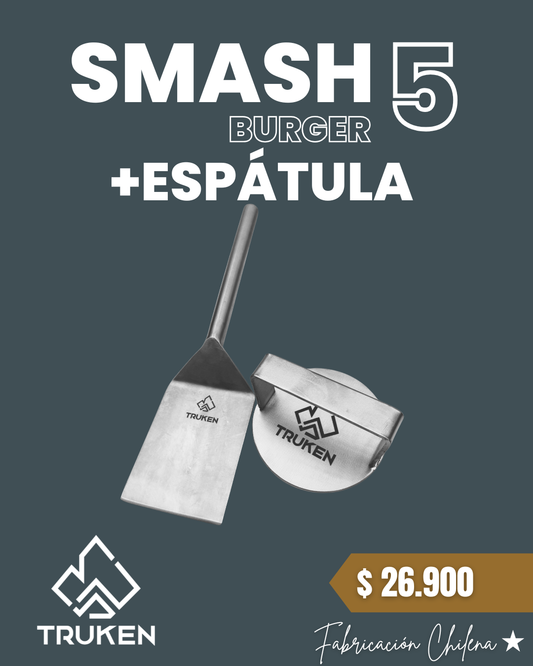 Prensa Smash Burger 5 + Espátula Acero Inoxidable