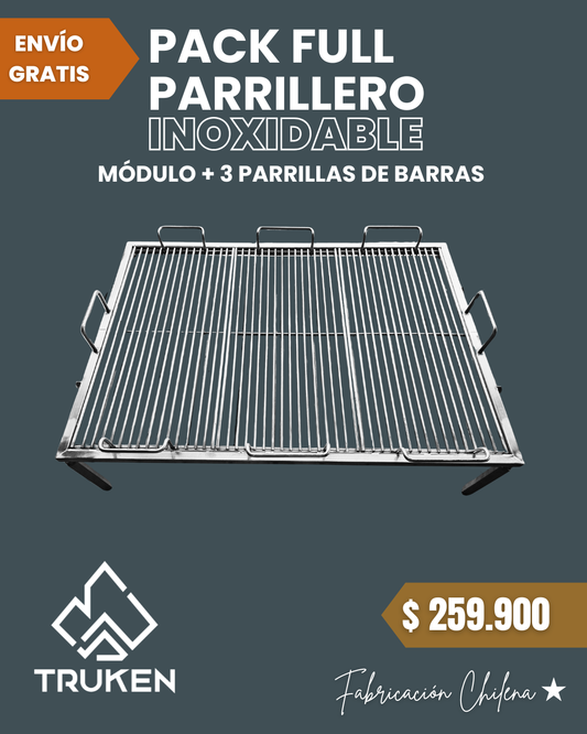 Pack Full Parrillero Inoxidable